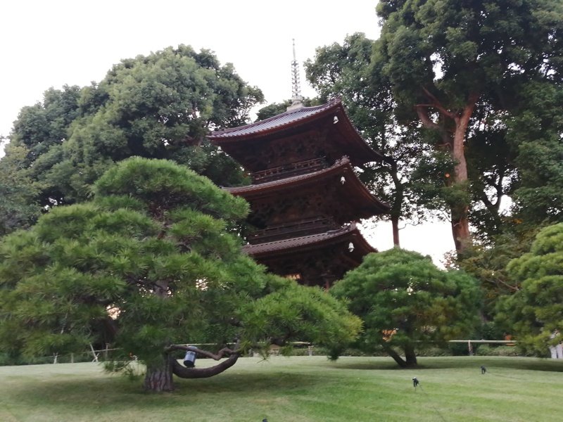 ホテル椿山荘東京の庭園　三重塔